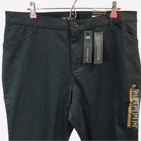 Lee Women's Relaxed Fit All Day Straight Leg Pants Charcoal Heather Size 16 - Picture 7 of 12